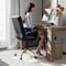 Flash Furniture Black Leather Gold Frame Mid-Back Chair GO-2286M-BK-GLD-GG - alternate 7